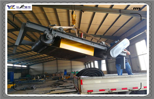 帶式永磁除鐵器，帶式永磁除鐵器RCYD-10技術(shù)參數(shù)_RCYD自卸式永磁自卸除鐵器鎧甲式磁塊安裝方式_如何換帶